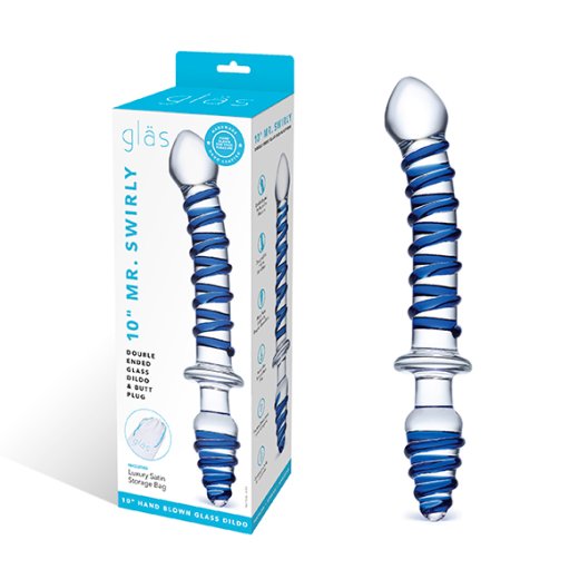 GLÄS Mr Swirly Double Ended Dildo und Anal Plug aus Glas Erotikfact