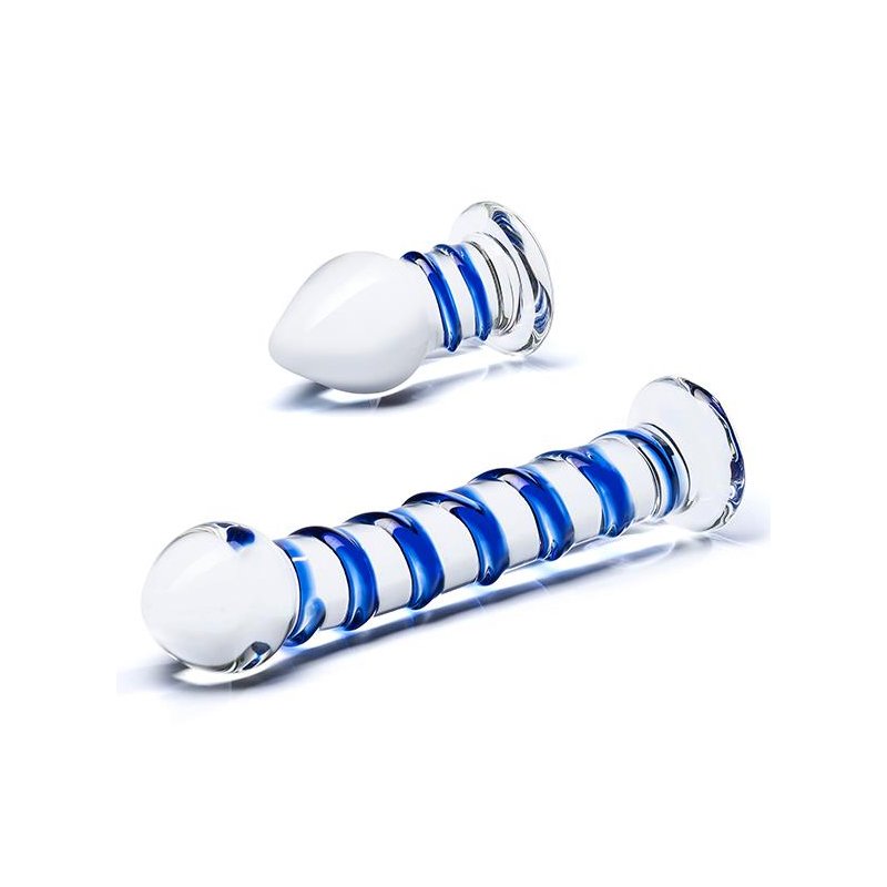 Gl S Swirly Dildo Anal Plug Er Set Aus Glas Erotikfactory Ihr