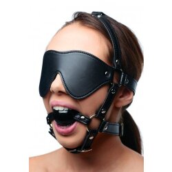 STRICT Blindfold Kopf-Harness mit Mouth Gag