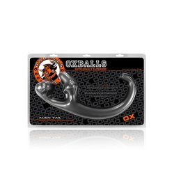 OXBALLS Alien-Schwanz mit Cocksling & Analplug aus Flex-TPR Stahlgrau