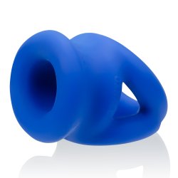 OXBALLS Tri-Squeeze Penissling mit Hodenstrecker aus TPR-Silikon-Mischung Blau