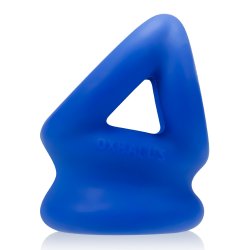 OXBALLS Tri-Squeeze Penissling mit Hodenstrecker aus TPR-Silikon-Mischung Blau