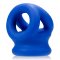 OXBALLS Tri-Squeeze Penissling mit Hodenstrecker aus TPR-Silikon-Mischung Blau