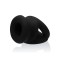 OXBALLS Tri-Squeeze Penissling mit Hodenstrecker aus TPR-Silikon-Mischung Schwarz