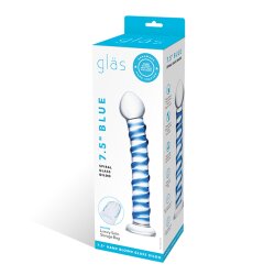 GL&Auml;S Blue Spiral Dildo aus Glas