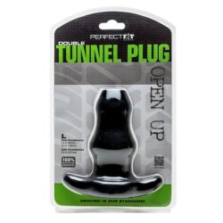 PERFECT FIT Double Tunnel L Analtunnel aus TPR Schwarz