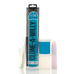 CLONE-A-WILLY Kit Glow in the Dark inkl. Vibro-Bullet Dunkelblau