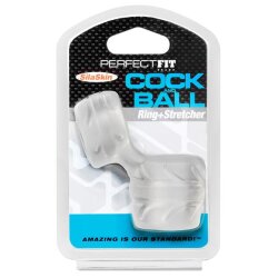 PERFECT FIT Cock &amp; Ball Penisring mit Hodenstrecker aus SilaSkin Transparent