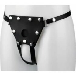 ELECTRASTIM Uni-Sex Harness aus Leder Schwarz S-M