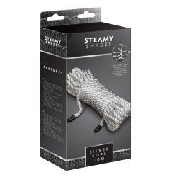 STEAMY SHADES Bondage-Seil aus Baumwolle/Polyester 10m Silber