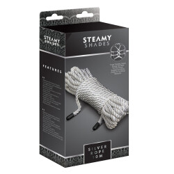 STEAMY SHADES Bondageseil aus Baumwoll/Polyester mit Silberkappen 10 Meter