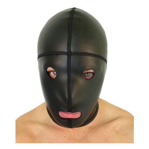 Mr.B - Neopren Maske mit Augen und Mund offen schwarz