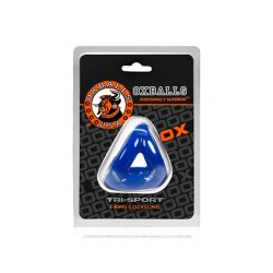 OXBALLS Tri-Sport Penis- & Hodenring aus Flex-TPR Blau