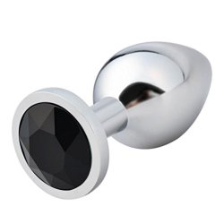 TR Jeweled light buttplug MITTEL Schwarz