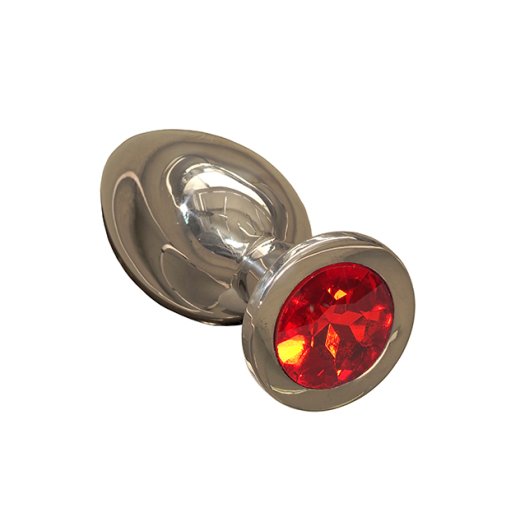 TR Jeweled Analplug GROSS schwer mit Kunststein Rot