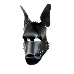 KIOTOS Hundmaske aus Leder schwarz