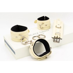 BLACK SWAN Hand- & Fussfessel Set Black & Vanilla Medium