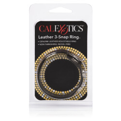 CALEXOTICS Leather 3-Snap Ring Penisring