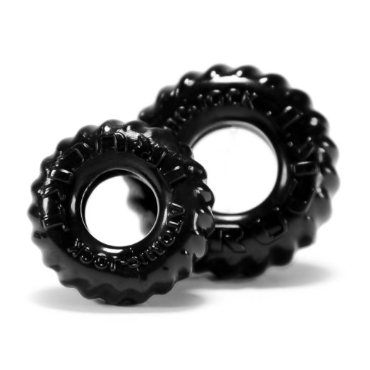 OXBALLS Truckt 2er-Set Penis- & Hodenring aus Flex-TPR Schwarz