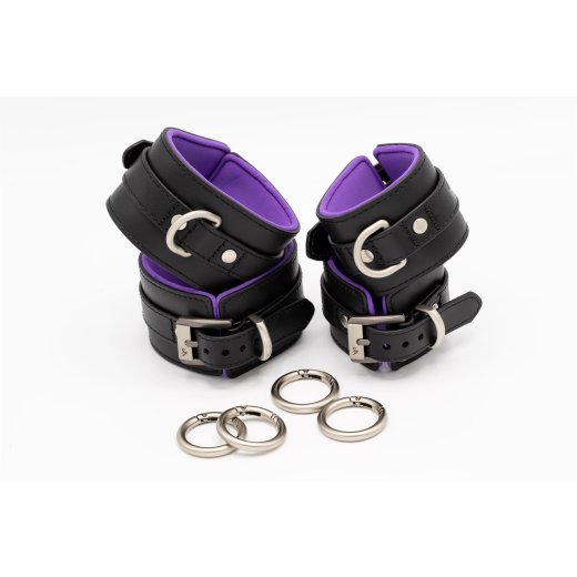Black Swan - Hand & Fussfessel Set purple / black
