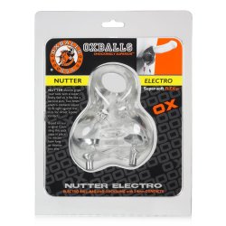 OXBALLS Nutter Elektro Version Hodenbeutel mit Penisring aus Flex-TPR Transparent