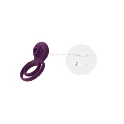 SVAKOM Tammy Doppel-Penisring mit Vibration &amp; Klitorisstimulator Violett