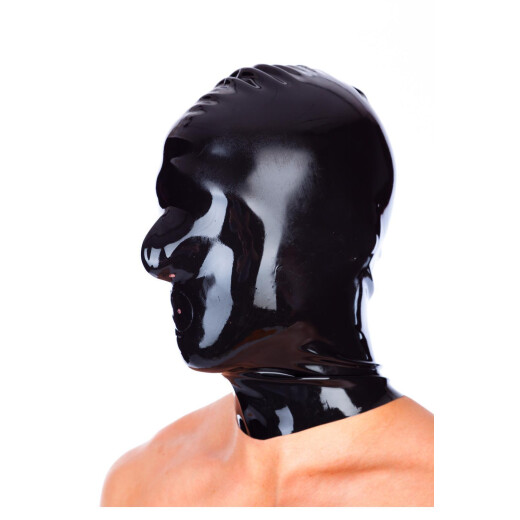 LATEXA Unisex Maske mit versigelten Augenfl&auml;chen ohne RV Schwarz M