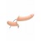 STRAP U Power Pegger Umschnallgeschirr mit Doppel-Dildos und Vibration beige