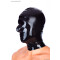 LATEXA Unisex Maske mit versigelten Augenfl&auml;chen mit RV Schwarz S