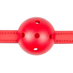 EASY TOYS Ballknebel mit PVC Ball und Luftl&ouml;chern Rot/Schwarz