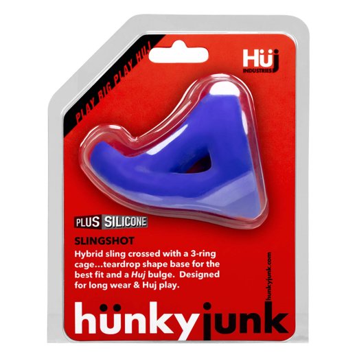 HÜNKYJUNK Slingshot 3-teiliger Penis- & Hodenring Blau