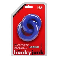 HÜNKYJUNK Duo Doppelring für Penis & Hoden Blau