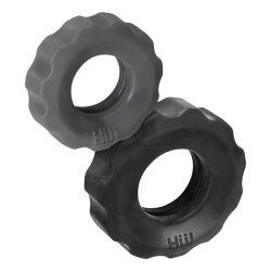 HÜNKYJUNK Cog 2er Set Penisringe Steingrau/Schwarz