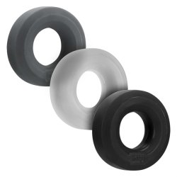 HÜNKYJUNK Penisringe 3er Pack Grau/Ice/Schwarz