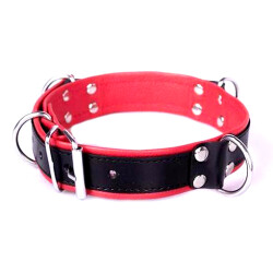 TR Deluxe Bondage Halsband Schwarz/Rot