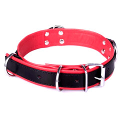 TR Deluxe Bondage Halsband Schwarz/Rot