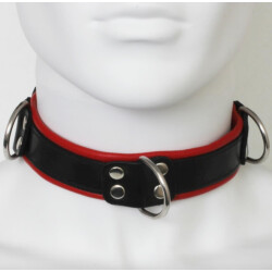 TR Deluxe Bondage Halsband Schwarz/Rot