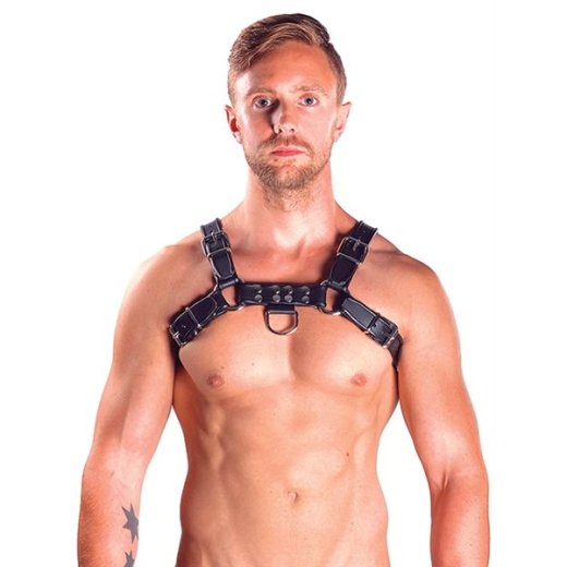 MR.B Brust-Harness aus Leder Schwarz