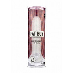 PERFECT FIT Fat Boy Checker Plate Penish&uuml;lle aus SilaSkin Silikon 20,0 cm Weiss/Transparent