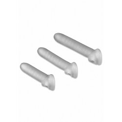 PERFECT FIT Fat Boy Micro Rib Penish&uuml;lle aus SilaSkin Silikon 20,0 cm Weiss/Transparent