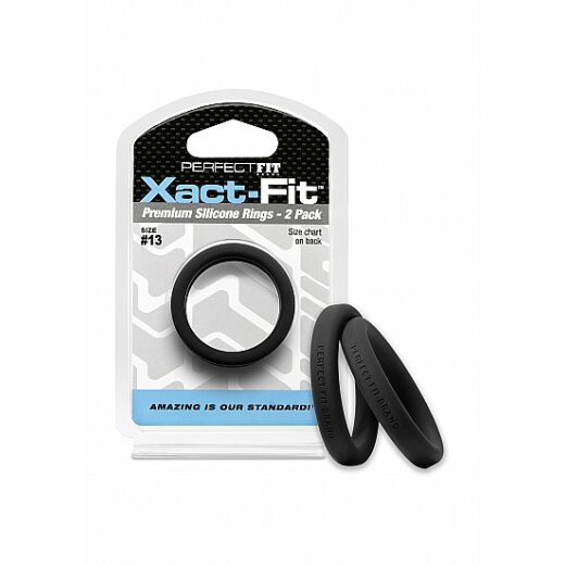 PERFECT FIT Xact-Fit 13 Premium Silikon Penisring 2 Stk 33,0mm Schwarz