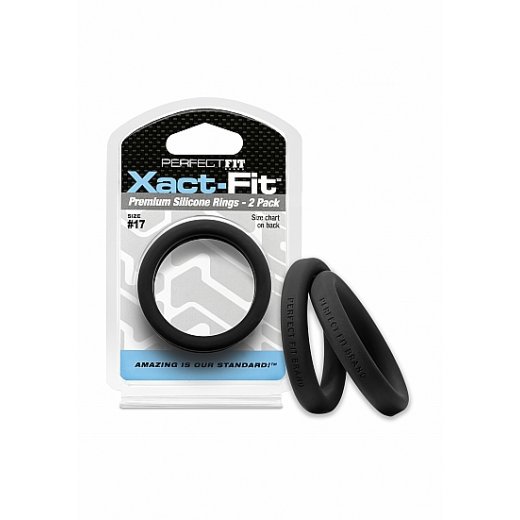 PERFECT FIT Xact-Fit 17 Premium Silikon Penisring 2 Stk 43,0mm Schwarz