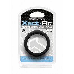 PERFECT FIT Xact-Fit 17 Premium Silikon Penisring 2 Stk 43,0mm Schwarz