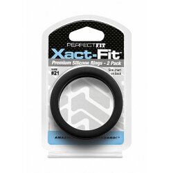 PERFECT FIT Xact-Fit 21 Premium Silikon Penisring 2 Stk 53,5mm Schwarz