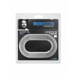 PERFECT FIT Rocco 3 Way XL Stretch Wrap Penis- und Hodenring aus SilaSkin Transparent