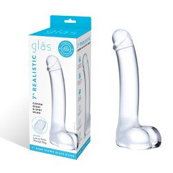 GL&Auml;S Realistic Curved G-Spot Dildo aus Glas