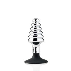 ZENN Anal-Plug mit abnehmbarem Silikon-Saugfuss &Oslash; 4,2 cm aus Aluminium