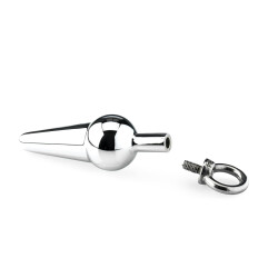 ZENN Klassischer Anal-Plug mit Kugel und Haltering &Oslash; 2,5 cm aus Aluminium