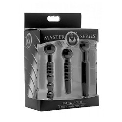 MASTER SERIES Dark Rods 3-teiliges Penisplug-Set
