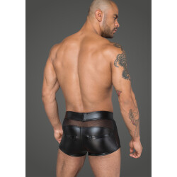 NOIR HANDMADE Mens Shorts mit Powerwetlook schwarz XL